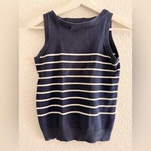 ZARA Navy & White Striped Cotton Knit Pullover | Nautical Chic